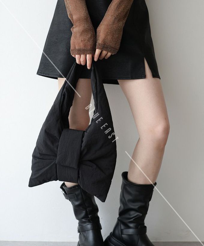 日本 BLUE EAST - 大蝴蝶結造型柔軟2way側背/手提包-淺米