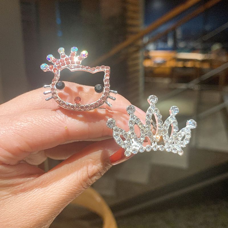 公主風水鑽髮梳簪/髮箍-彩色皇冠 (7.5x4.6cm)