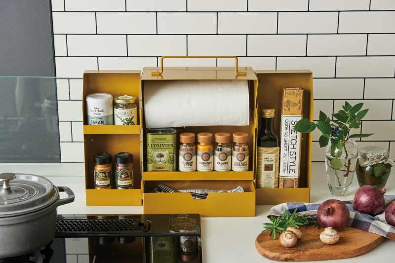 日本 Seto Craft - 歐式風情 美型調味料收納箱-綠 (25x18.5x30cm)