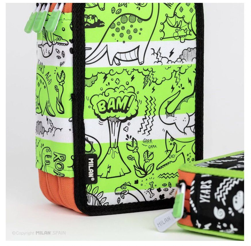 MILAN - 隨行畫筆袋著走-恐龍樂園_快樂貪食龍(3層式)