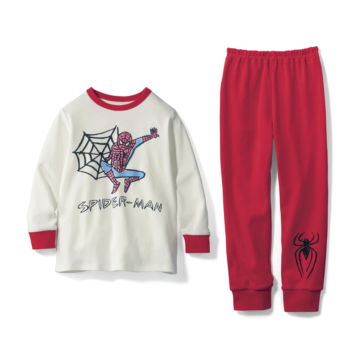 日本千趣會 - Marvel純棉長袖家居服/睡衣-蜘蛛人-白X紅