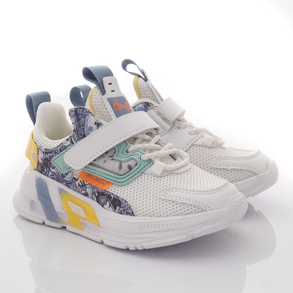 輕巧運動款(中大童段)-運動鞋-白綠