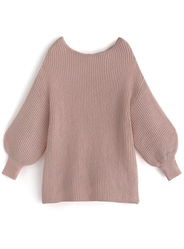 日本 GRL - 大圓領露肩針織短版洋裝-可可棕 (F)