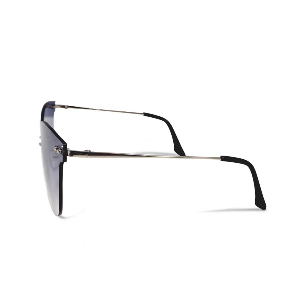 ALEGANT - 眉型無框設計果凍藍漸層墨鏡│UV400太陽眼鏡