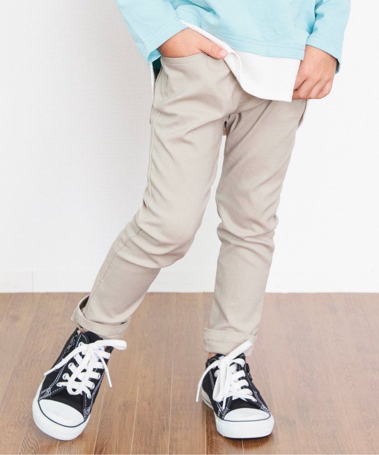 日本 BREEZE - [推薦]定番彈力鬆緊合身長褲-藍綠格紋