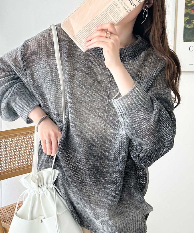 日本 Classical Elf - Java 絕美漸層寬鬆針織上衣-紫藍系