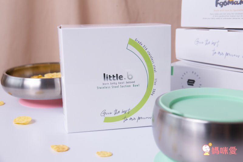 清洗零死角、耐用不怕刮！【美國little.b】316雙層不鏽鋼吸盤碗
