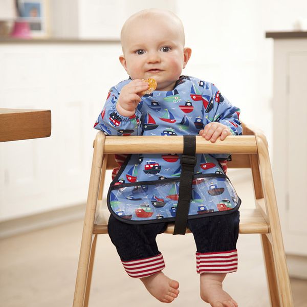 英國 JoJo Maman BeBe - 長袖圍兜/吃飯衣-乘風萬里