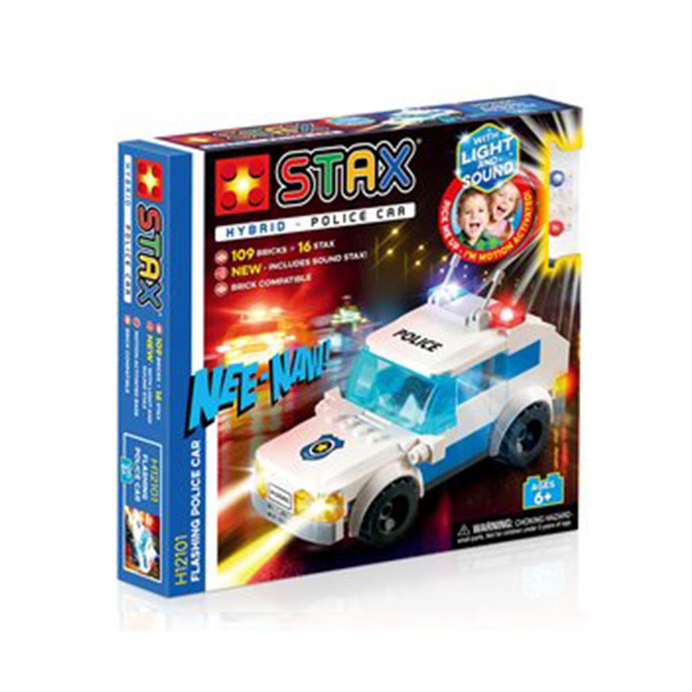 美國 Light Stax - Stax Hybrid Flashing Police Car複合積木警車組