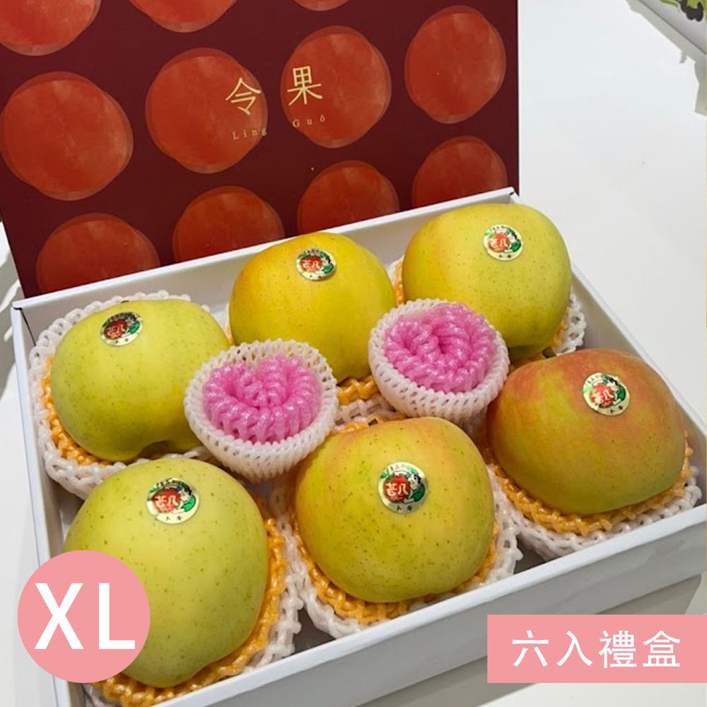 日本青森赤特選TOKI水蜜桃蘋果XL六入禮盒-單顆重量385g±10%