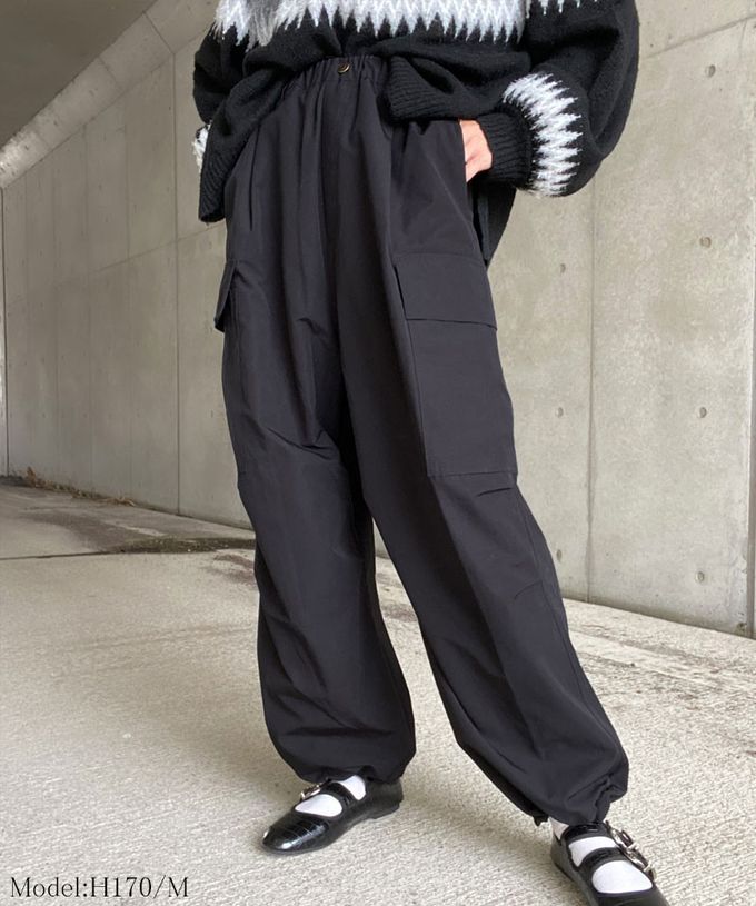 日本 Classical Elf - 美式休閒多口袋抽繩工裝褲-軍綠