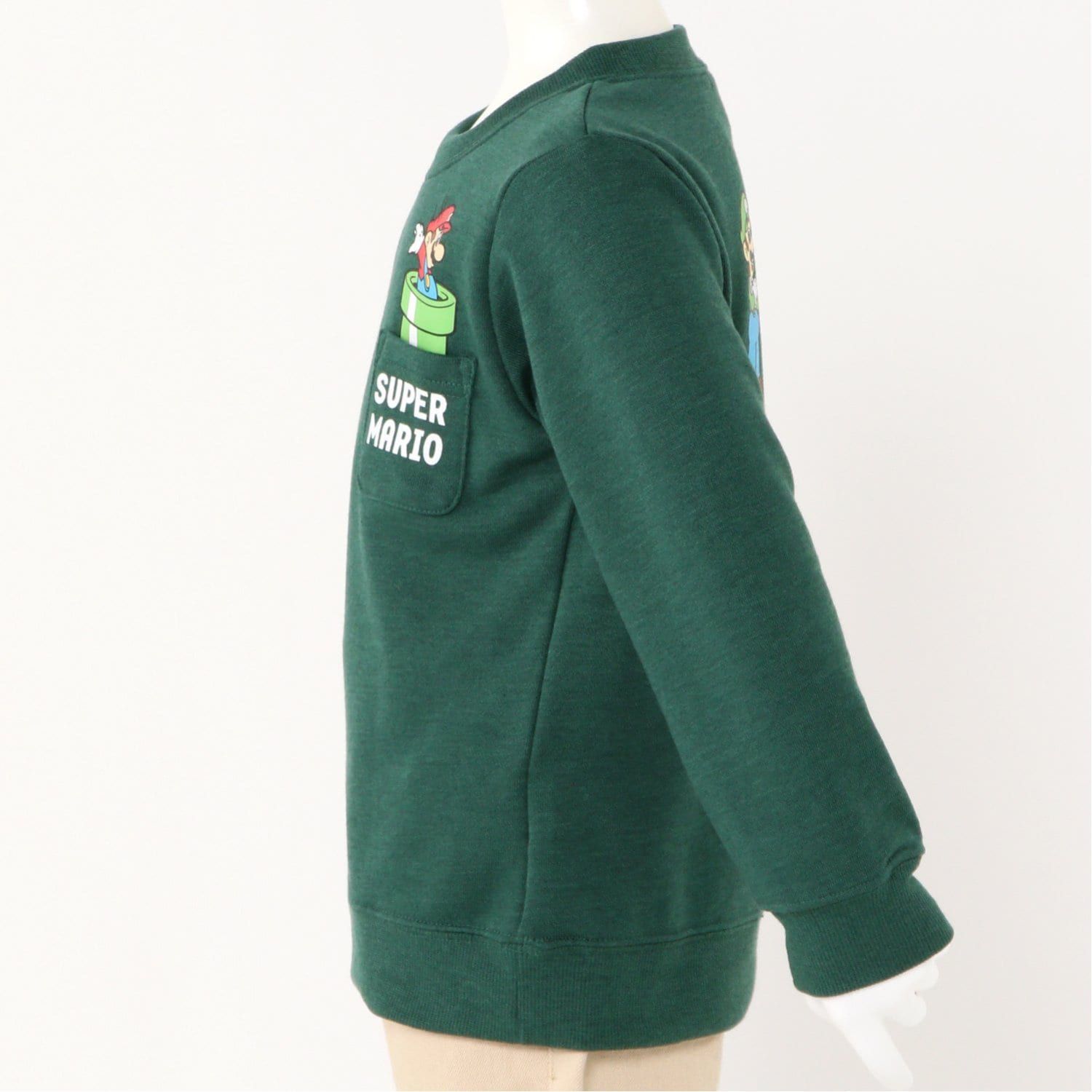 日本千趣會 - Nintendo系列 印花圓領長袖上衣-瑪利歐水管-簡約黑