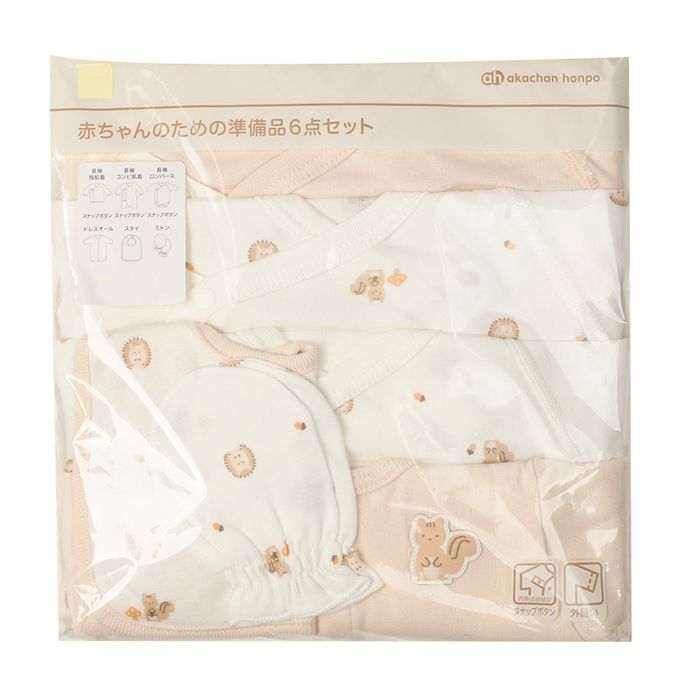 akachan honpo - 新生兒用品6件組-粉紅色