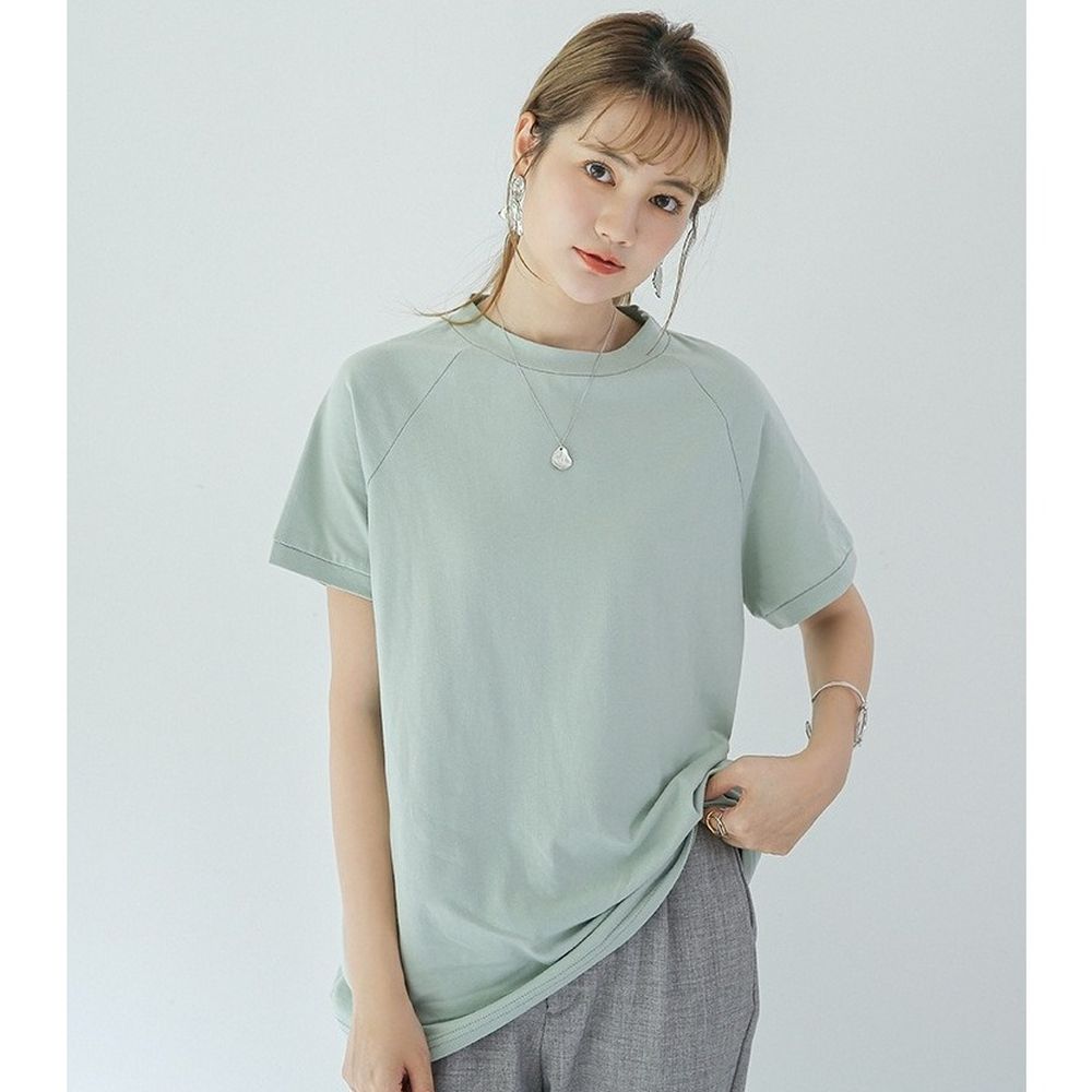 [包色推薦]經典好搭純棉短袖上衣-湖水綠