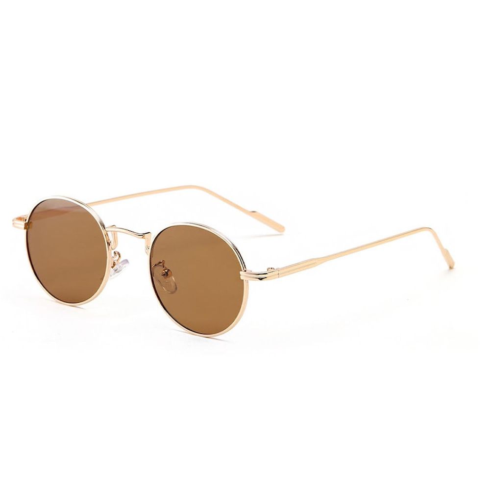 ALEGANT - 歐美度假風椰殼棕圓框造型墨鏡│UV400太陽眼鏡