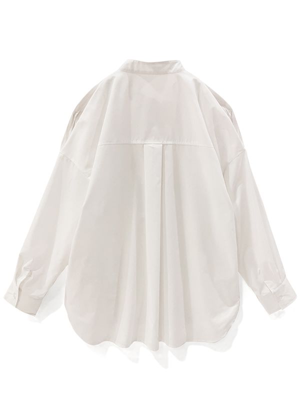 日本 GRL - 慵懶風露肩襯衫/薄外套-天使白