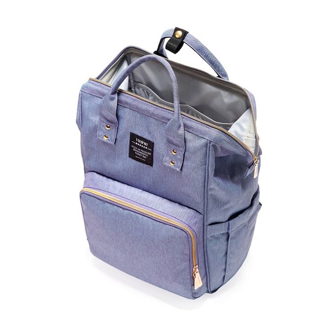 Heine 海恩 - WIN-182多功能媽媽包 後背包 防潑水背包 流行女包 育兒包 待產包-藍紫色
