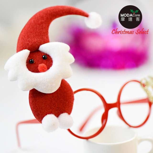 MODACore 摩達客 - 聖誕派對造型眼鏡-紅白精靈小雪人