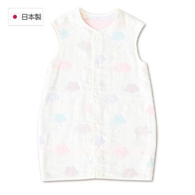 akachan honpo - 開始會扶著東西站立時也能安心使用的6層棉紗防踢被-象牙白色 (80~95cm)-日本製