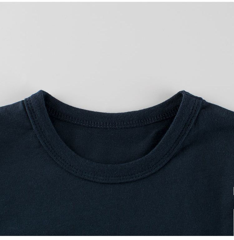 純棉圓領薄長袖上衣-遊戲手把-深藍色