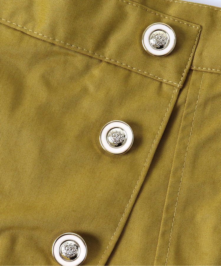 日本 apres les cours - 小奢華金屬鈕扣俏麗褲裙-棕色