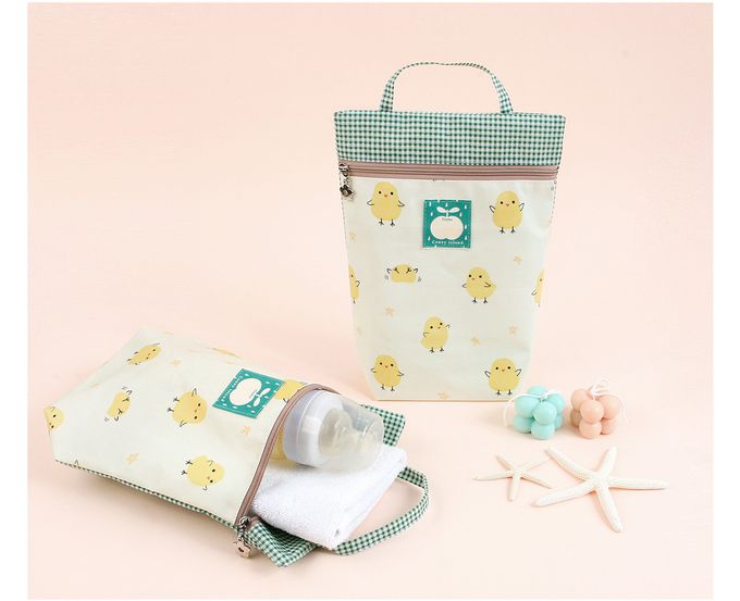 韓國 Coney Island - 多用途手提防水寬底收納袋-黃色小雞 (20.5X25X7cm)