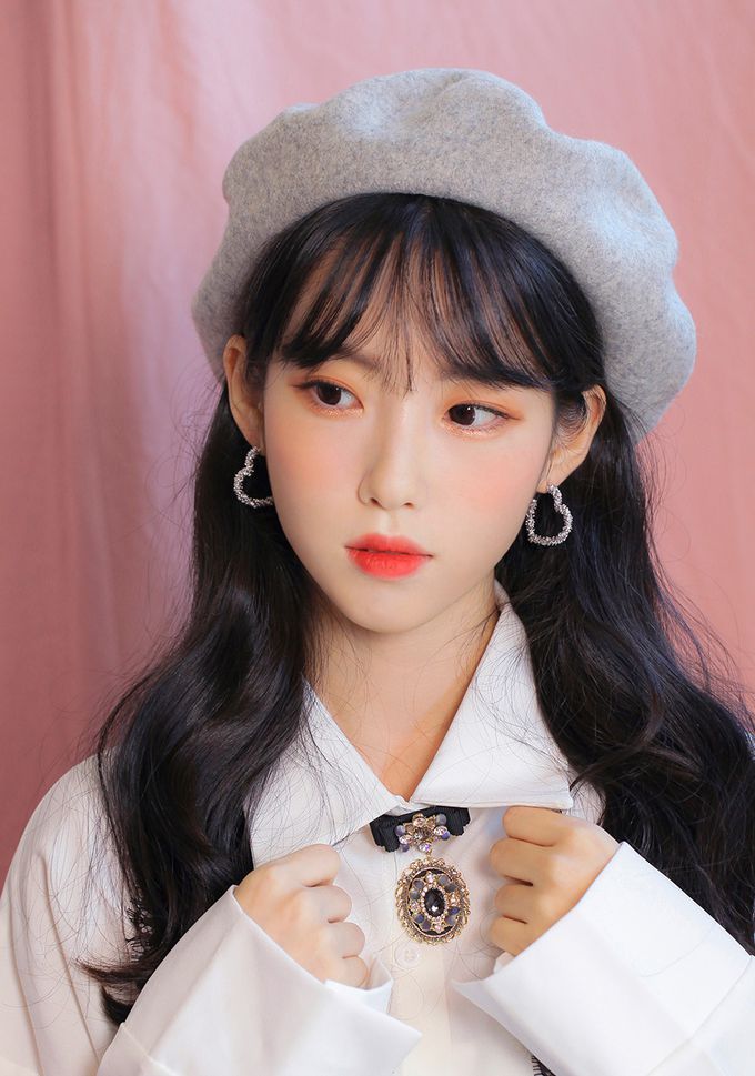 韓國 Soo&Soo - 法式風羊毛貝雷帽-灰 (直徑28cm，高7cm, 頭圍56cm)