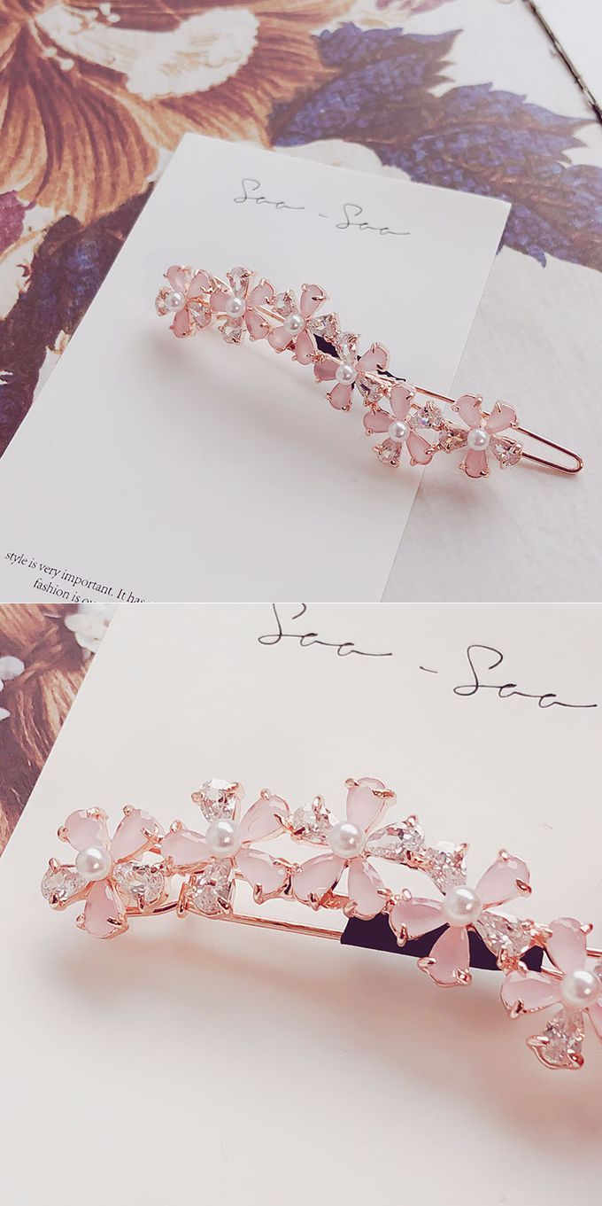 韓國 Soo&Soo - 粉紅愛戀浪漫髮夾-粉 (7.5cm)