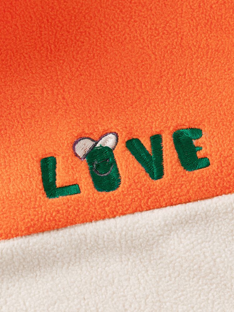 搖粒絨保暖兒童外套-LIVE-灰+杏