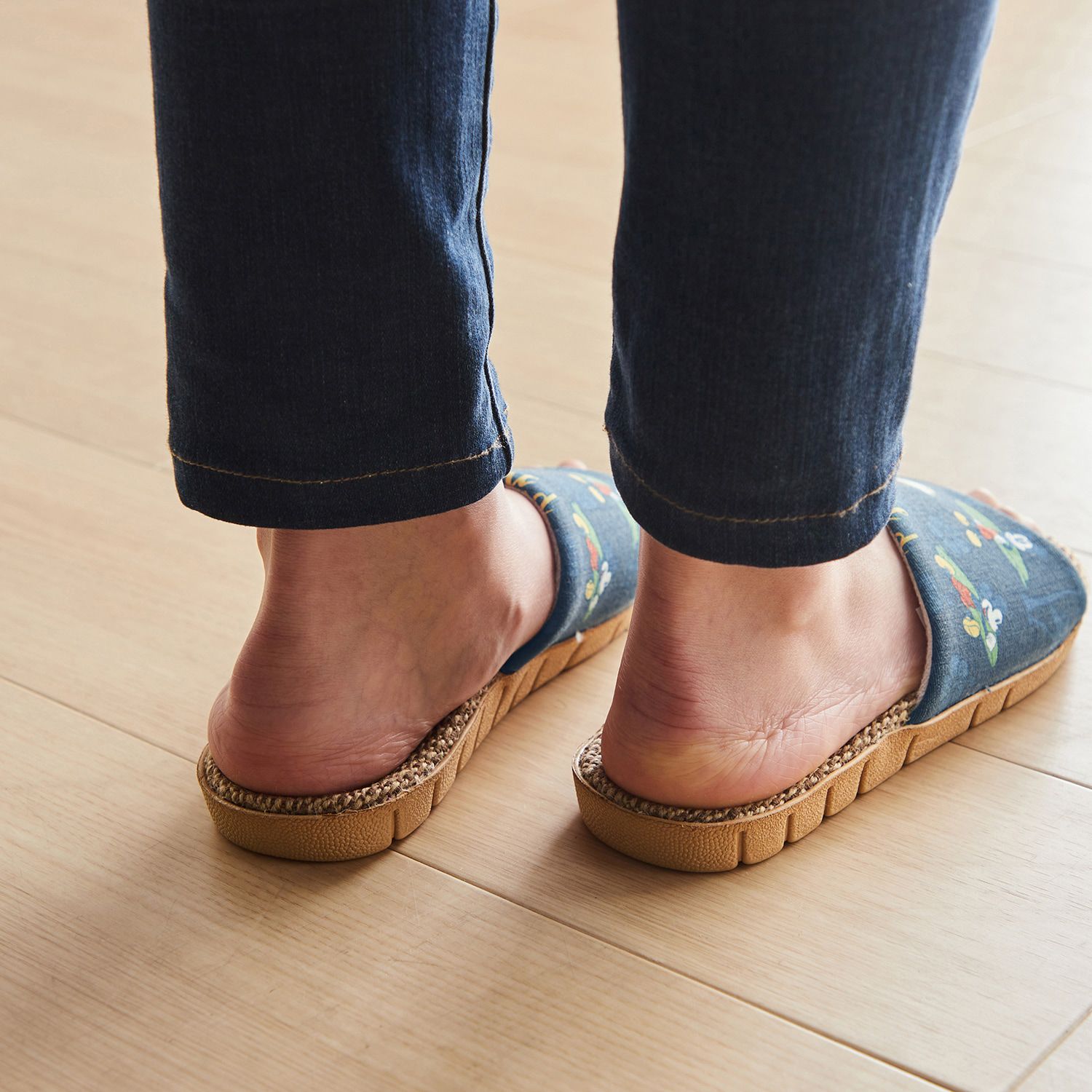 日本千趣會 - 迪士尼 輕量亞麻夏季室內拖鞋-奇奇蒂蒂-粉紫 ((22.5-24.5cm))