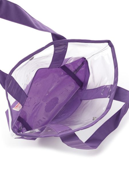 日本 OCEAN&GROUND - 透明PVC防水手提袋-全透明X純色-藍綠 GR (38x26x12cm)