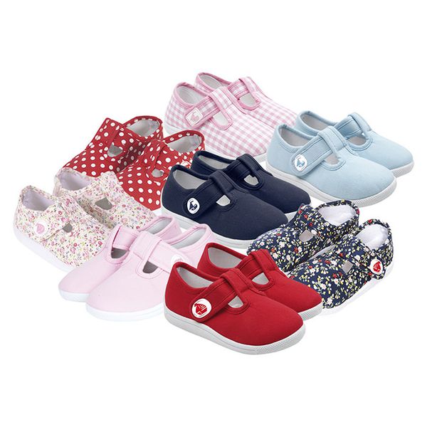 英國 JoJo Maman BeBe - 嬰幼兒童帆布鞋/休閒鞋-淡粉