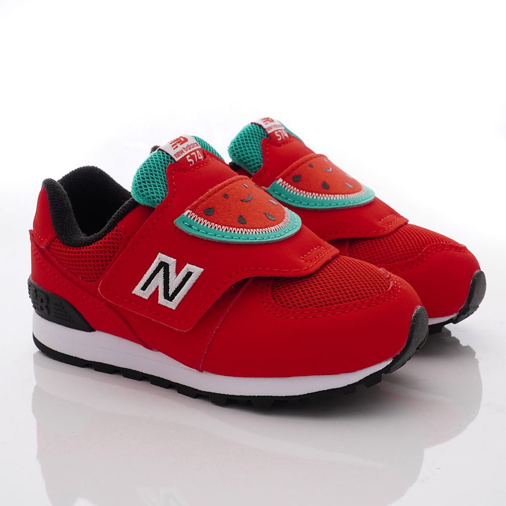 New Balance - 復古透氣慢跑西瓜鞋款574FRR系列(小童段)-紅
