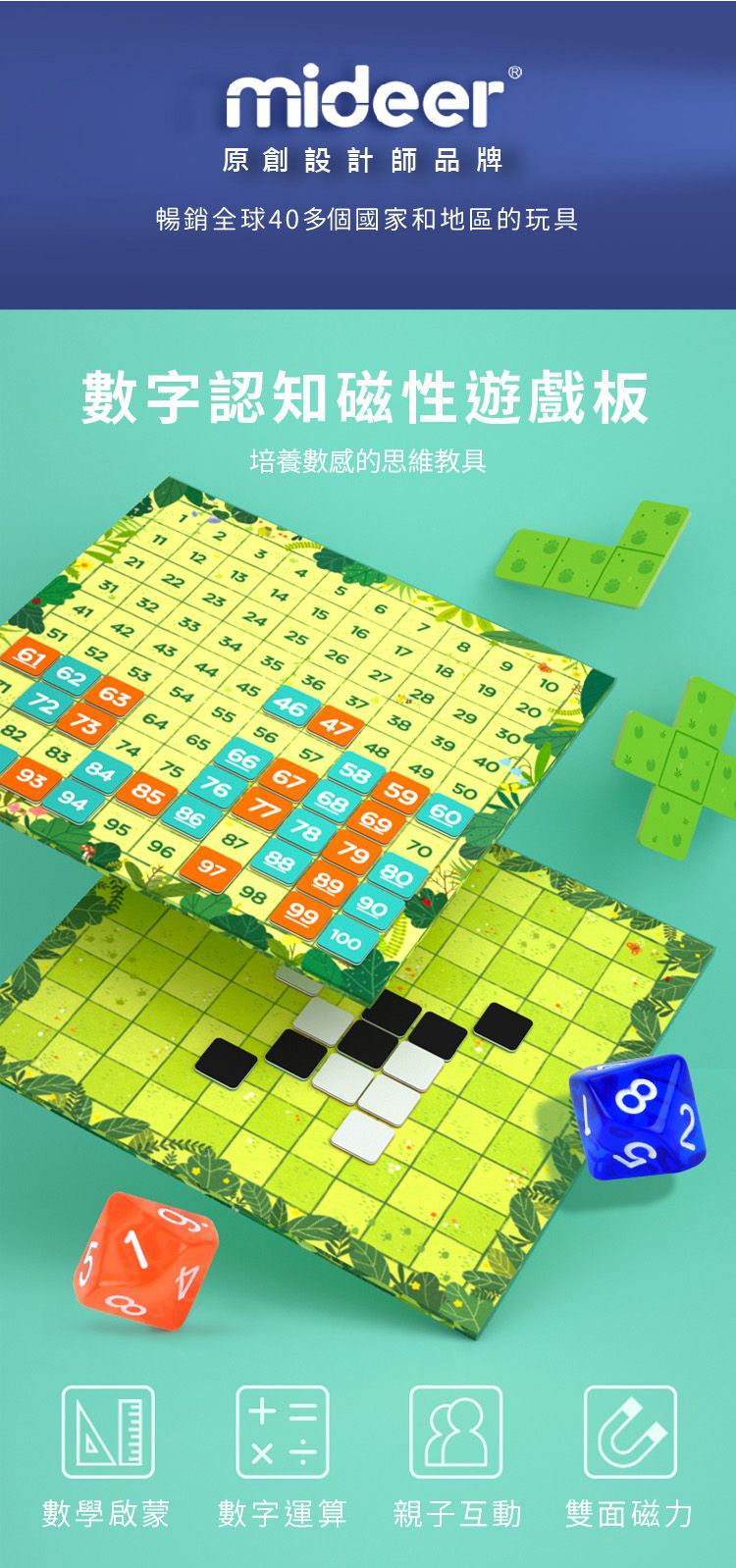 MiDeer - 數字認知磁性遊戲板