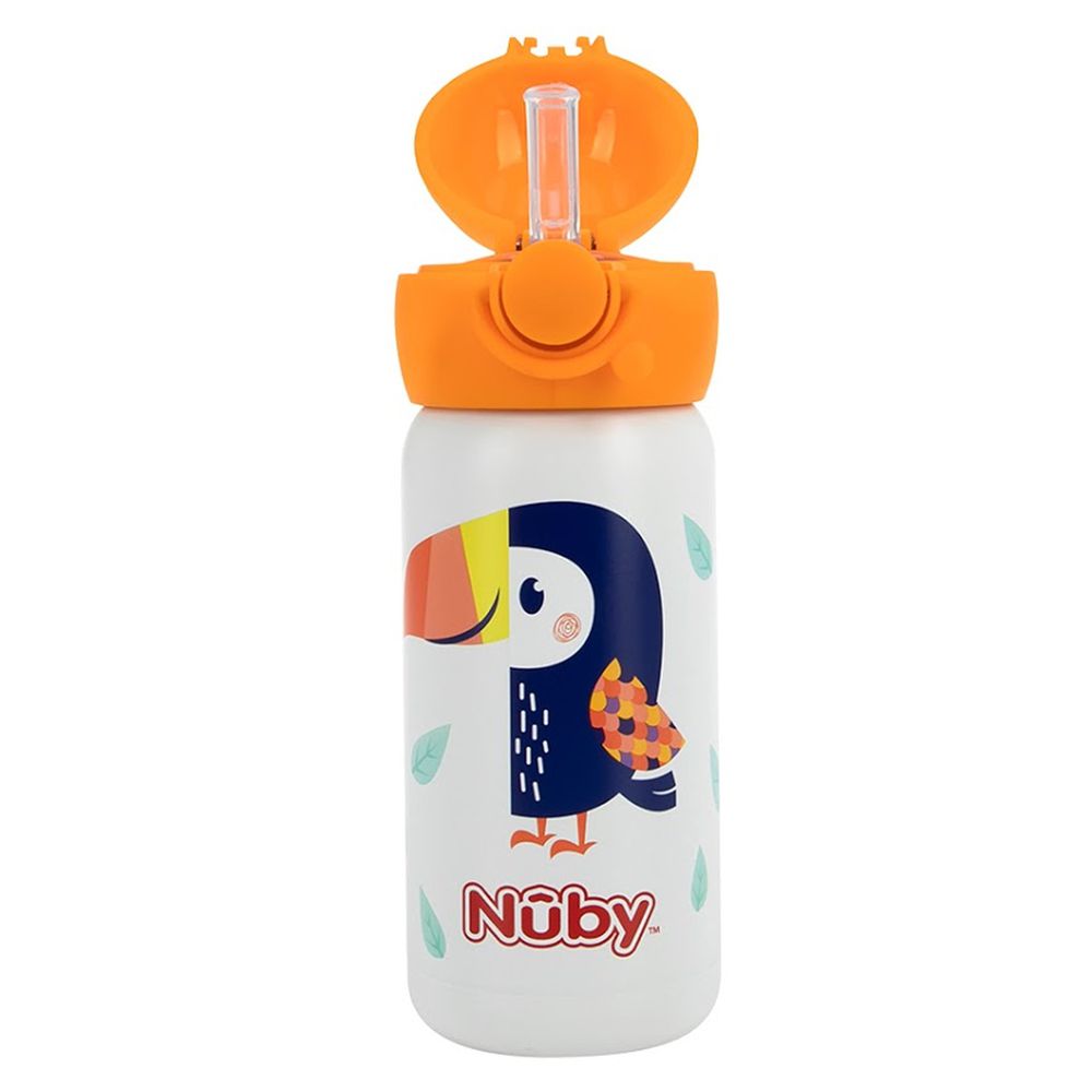 Nuby - 不銹鋼真空杯細吸管杯-316不鏽鋼-大嘴鳥 (300ml)
