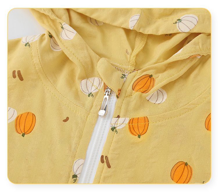 純棉連帽防曬外套-小貓-白色