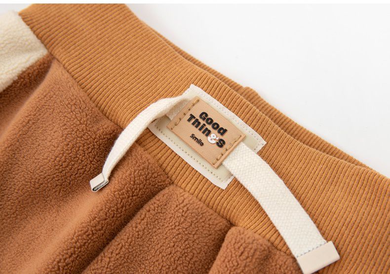 FANMOU - 加絨腰鬆緊束口休閒長褲-粉色