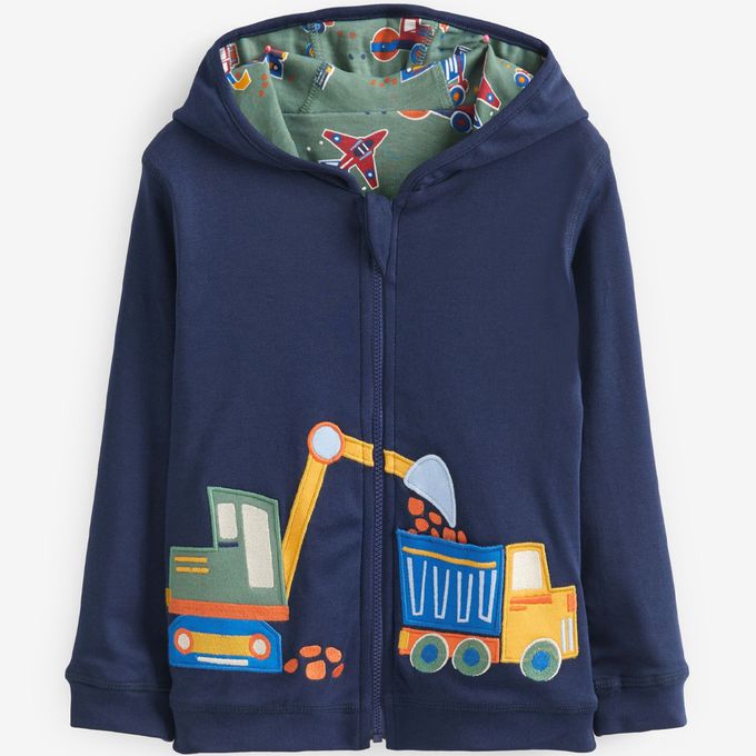 英國 JoJo Maman BeBe - 幼/兒童雙面穿100%純棉保暖連帽外套-施工現場