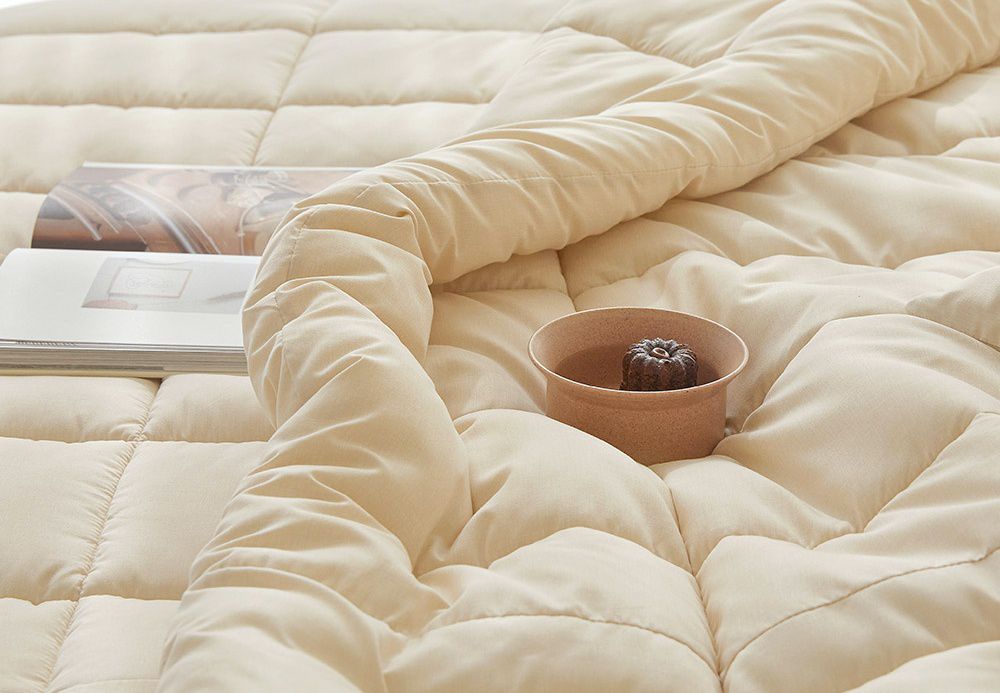 韓國 Maatila - 可水洗超細纖維桃皮感棉被-奶油白