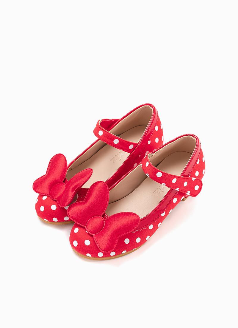 韓國 OZKIZ - 紅色點點低跟皮鞋