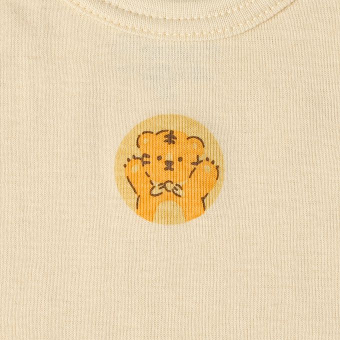 akachan honpo - ah短袖圓領上衣2件組-穿衣練習-奶油色