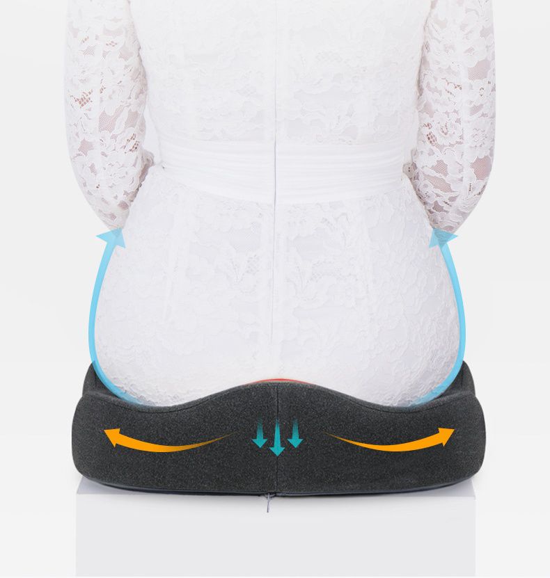 透氣乳膠美臀中空坐墊+靠墊-磁布內襯-深灰色