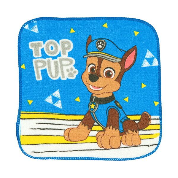 日本西松屋 - 純棉上學擦手巾/手帕(5入組)-汪汪隊-藍色阿奇系列 (16×16cm)