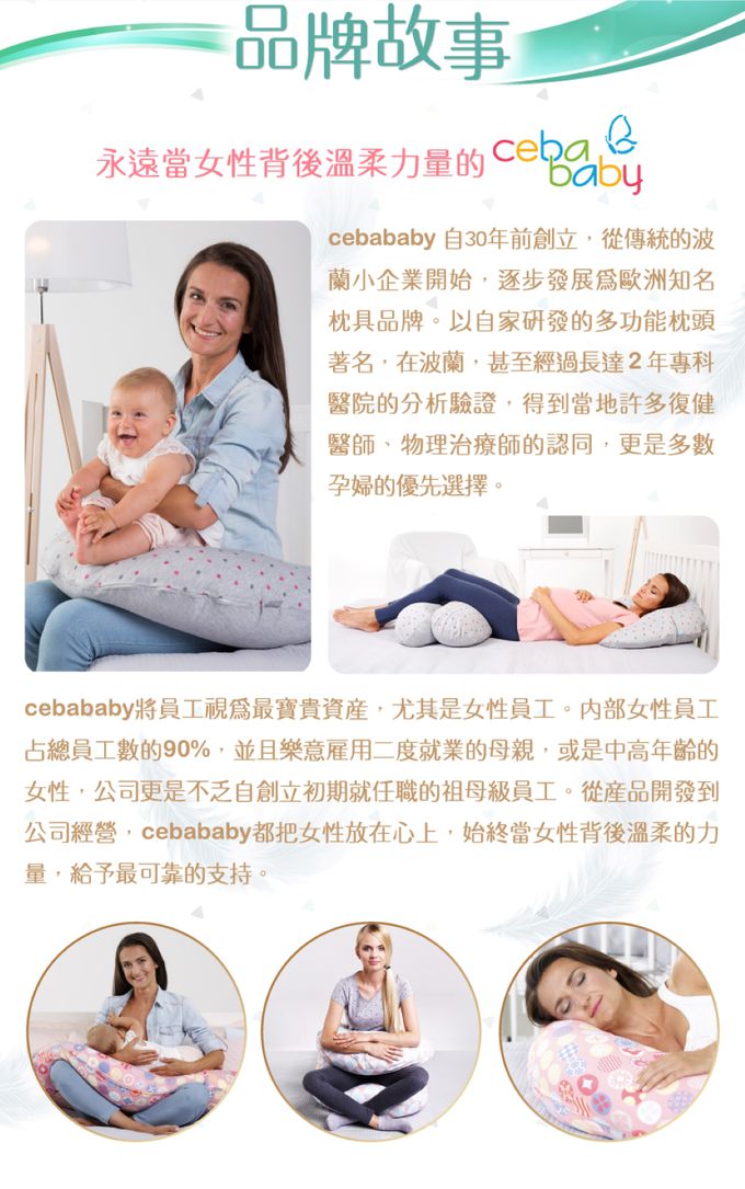 波蘭 Ceba Baby - U型多功能孕婦枕-綠意仲夏