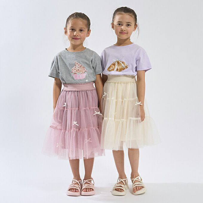 日本 Lycee mine - 100%棉 甜蜜印花短袖上衣-白色小狗-淺藍