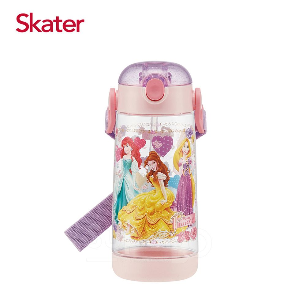 日本 SKATER - PET吸管水壺 (480ml)兒童水壺-迪士尼公主