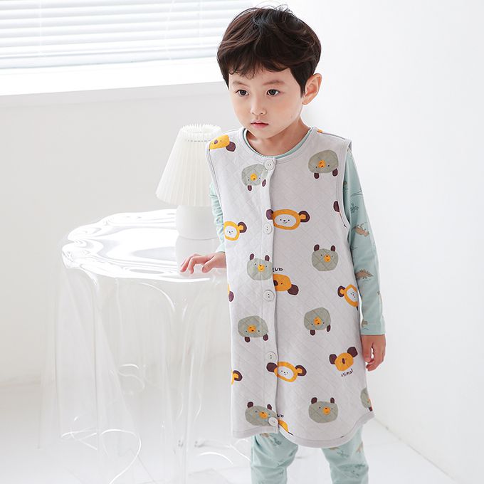 正韓 Cogibu - 極舒適無螢光劑 100% 有機棉幼兒/兒童鋪棉保暖防踢背心-樂園