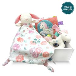 美國 MaryMeyer 蜜兒 - 粉粉經典禮盒(粉粉兔寶安撫巾+彩虹小馬沙沙紙+彩虹小馬手搖鈴)