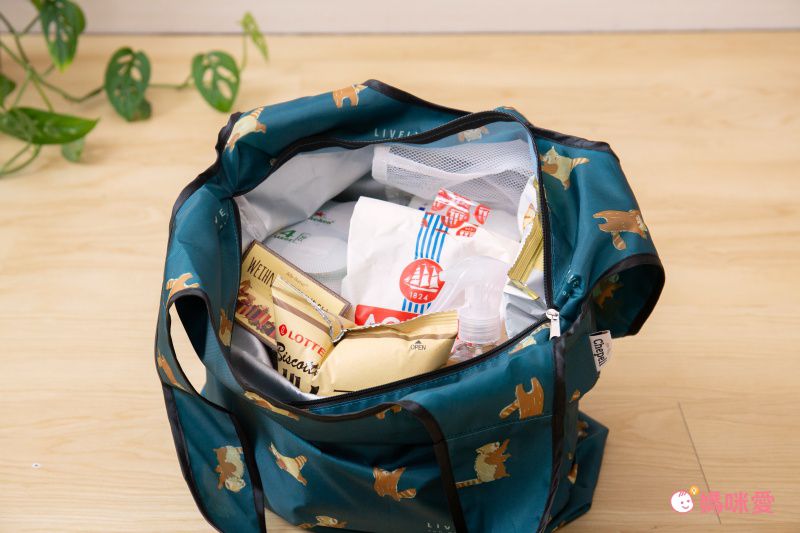 日本 Chepeli - 大容量保冷購物袋(可折疊收納)-刺蝟-深藍-15L/耐重10kg