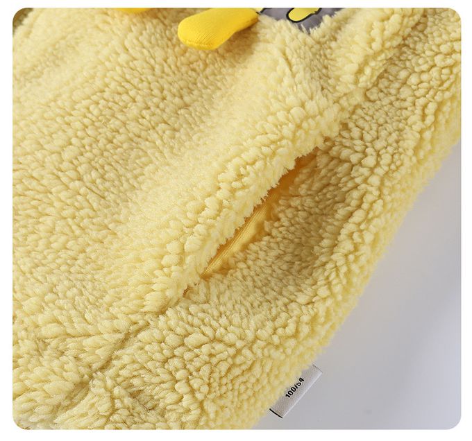 保暖立領羊羔絨外套-小怪物-深藍灰色